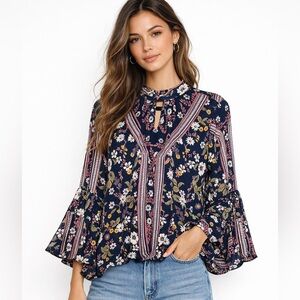 Francesca's Floral Boho Top (Small)